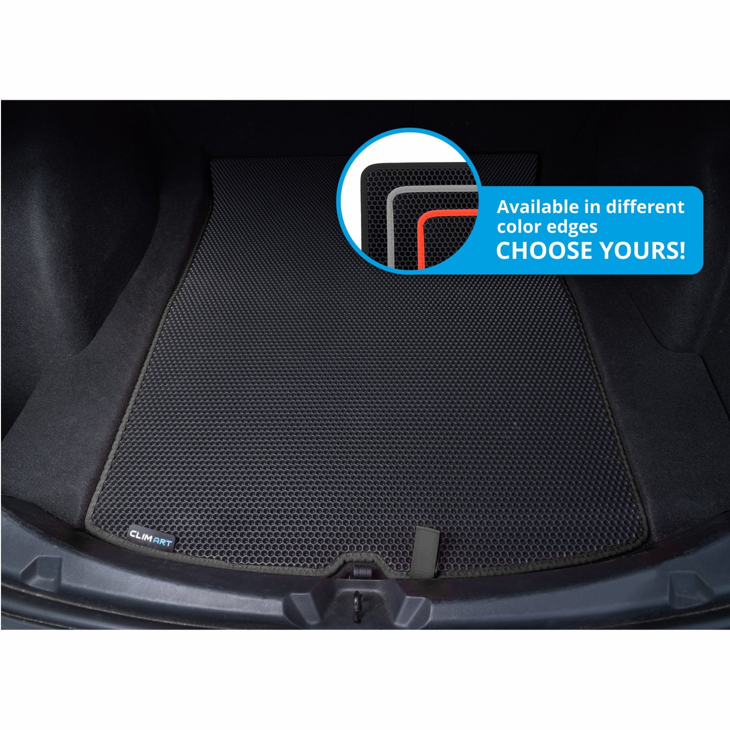 CLIM ART Cargo Liner for Tesla Model 3 2017-2025 Custom Fit Trunk Mat, with Honeycomb Dirtproof & Waterproof Technology - All-Climate, Heavy Duty, Anti-Slip Cargo Liner, Luggage - FL01117093