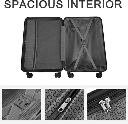 Hikolayae Crossroad Collection Hardside Spinner Luggage Sets in Taupe Beige, 3 Piece - TSA Lock