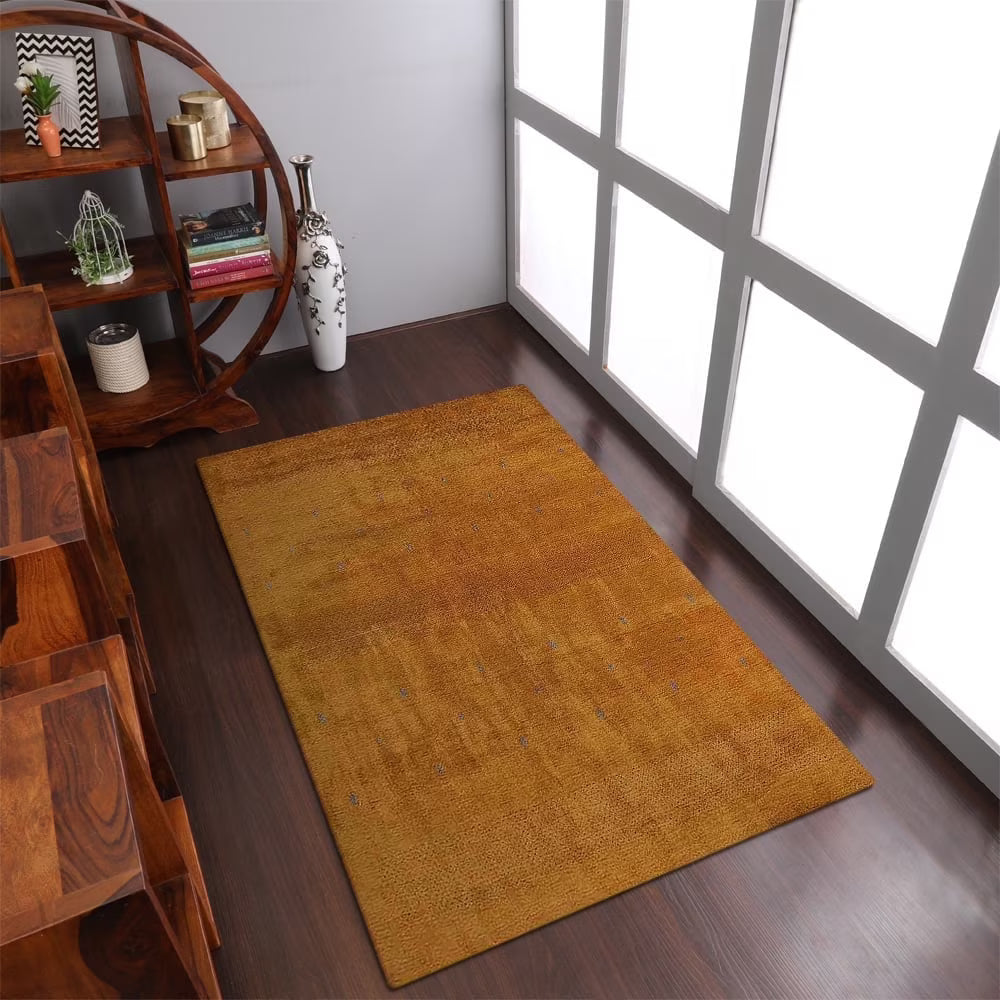 Rugsotic Carpets Handmade Rugs Hand Knotted Loom Rectangle 3'x5' Orange Wool for Indoor Use