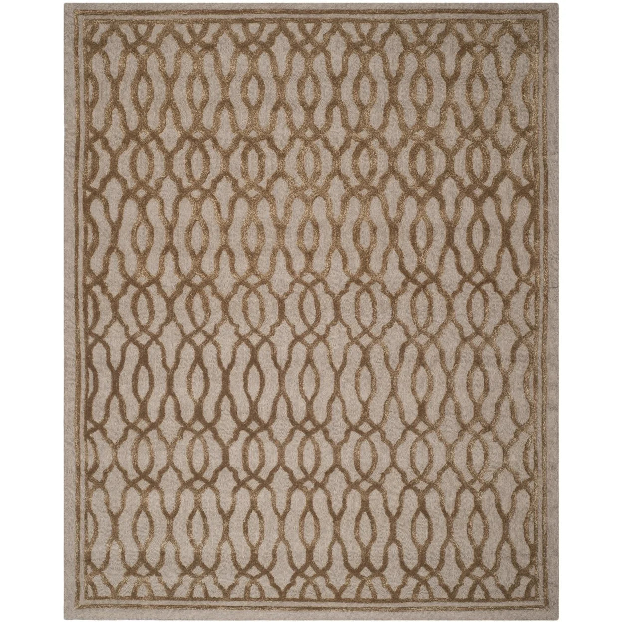 SAFAVIEH Martha Stewart Geometric Overlap Bordered Area Rug, Brown/Bronze, 5' x 8'