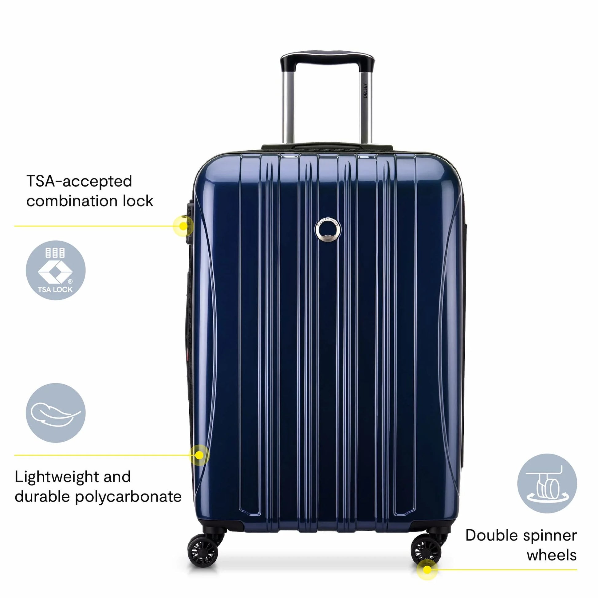 DELSEY PARIS Helium Aero 29" Hardside Expandable Spinner Checked Luggage, Red