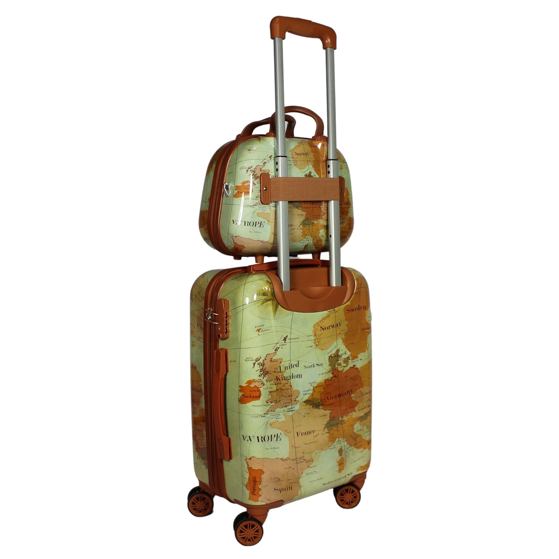 World Traveler Europe Hardside 2-Piece Carry-On Spinner Luggage Set with TSA Lock