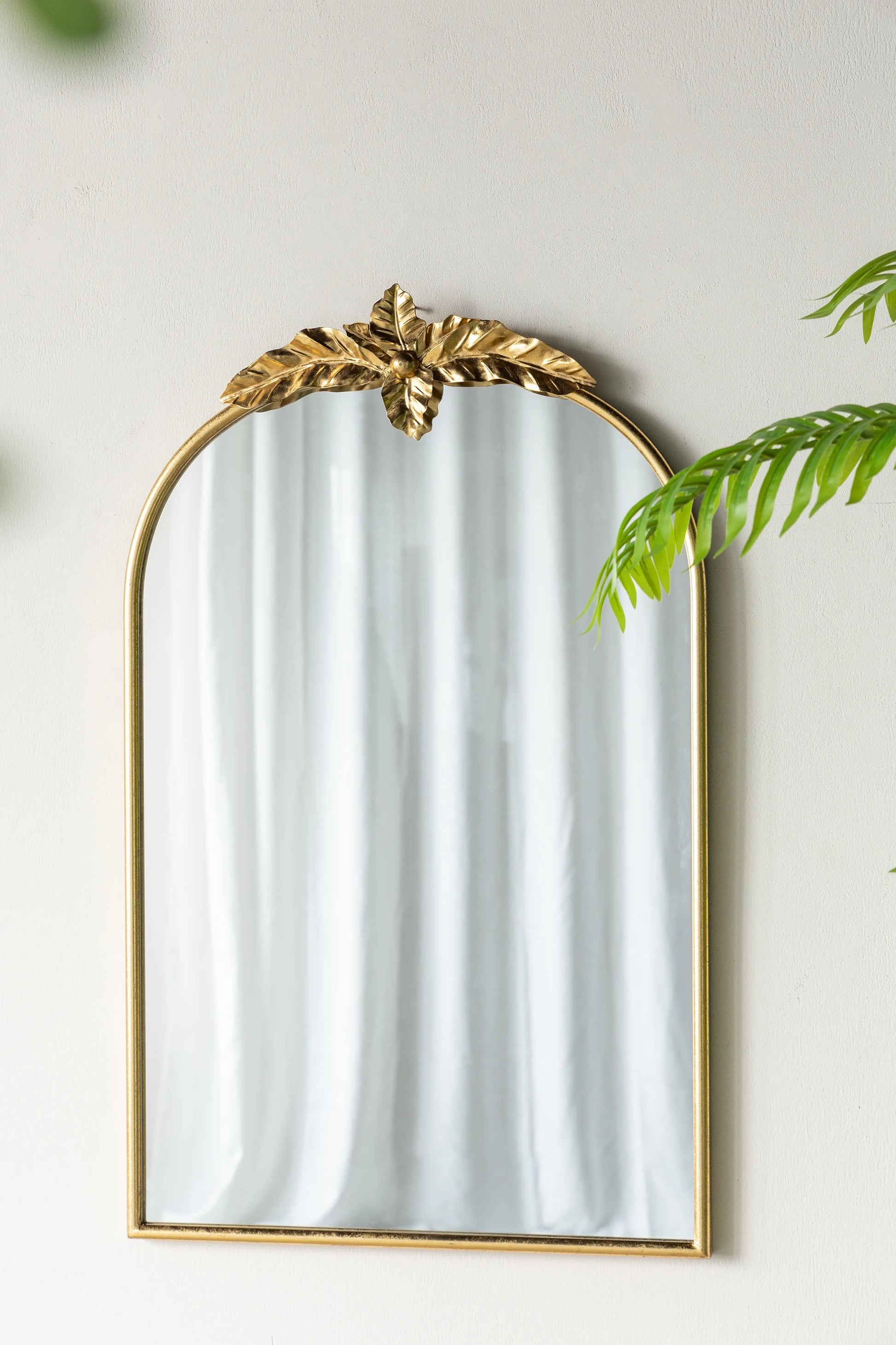 Full Length Mirror 24" x 36" Arched Wall Mirror with Gold Metal Frame, Wall Mirror for Living Room Bedroom Hallway,Full Body Mirror
