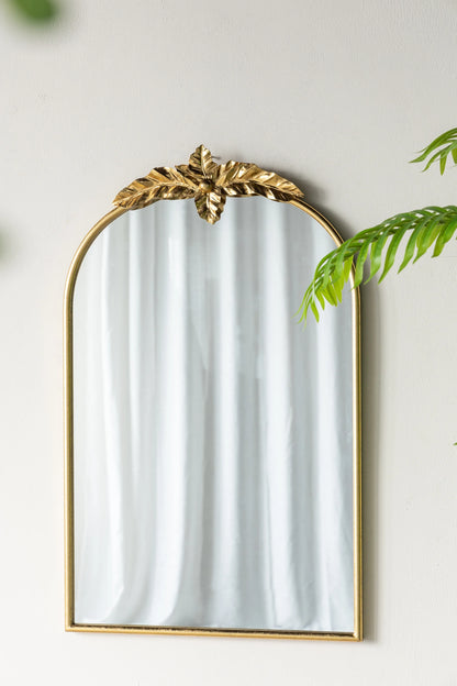 Full Length Mirror 24" x 36" Arched Wall Mirror with Gold Metal Frame, Wall Mirror for Living Room Bedroom Hallway,Full Body Mirror