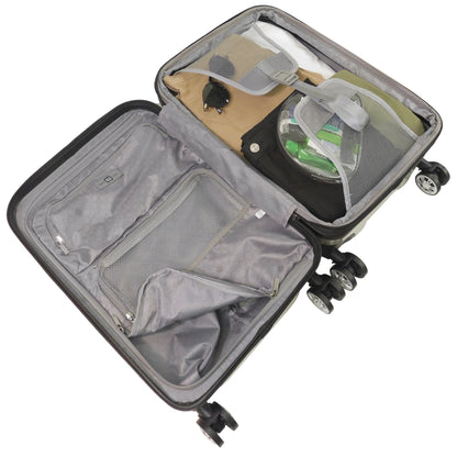 Velocity 27 Inch Rolling Luggage, Hardshell Suitcase with Spinner Wheels, Siliver