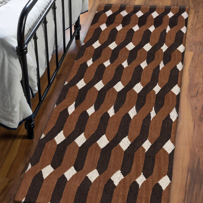 Obeetee Retro Hand Tufted Wool Area Rug, Allure Rust