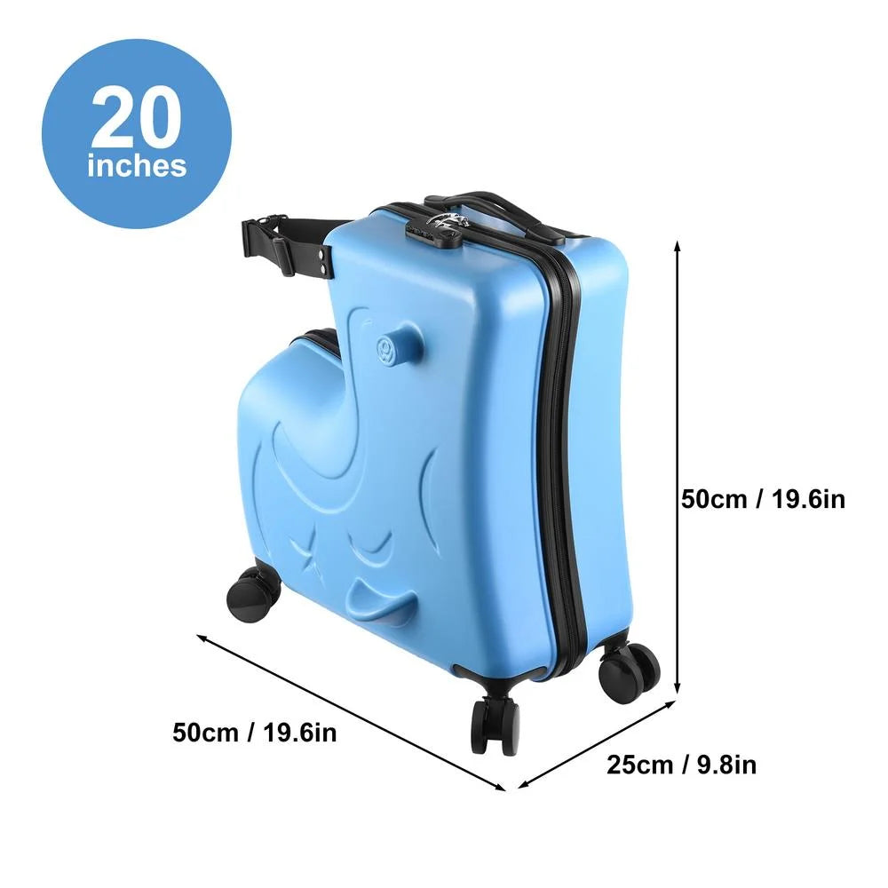 TOHU Kids Luggage, Kids Ride-on Luggage with Spinner Wheels Suitcase, Kid's Ride-On Suitcase Help Your Child Relax, Carry On Trolley Luggage with Password Lock, 20"