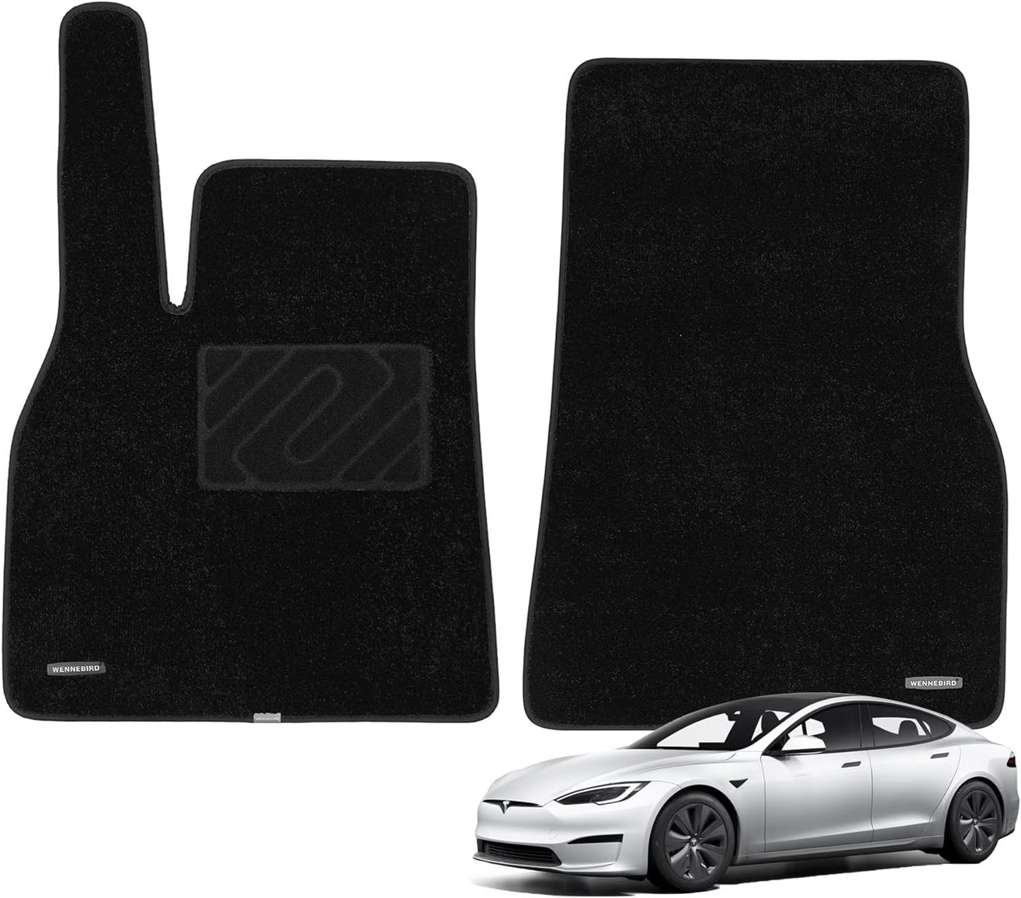 WENNEBIRD Superior Carpet Floor Mats for 2021-2025 Tesla Model S, 0.6 inch Thickness Rugs - 3pc