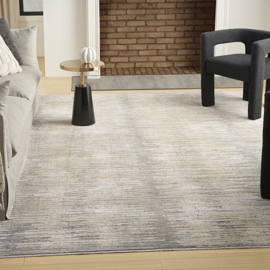 Nourison Modern Abstract Abstract Grey Gold 5'3" x 7'6" Area Rug (5x8)
