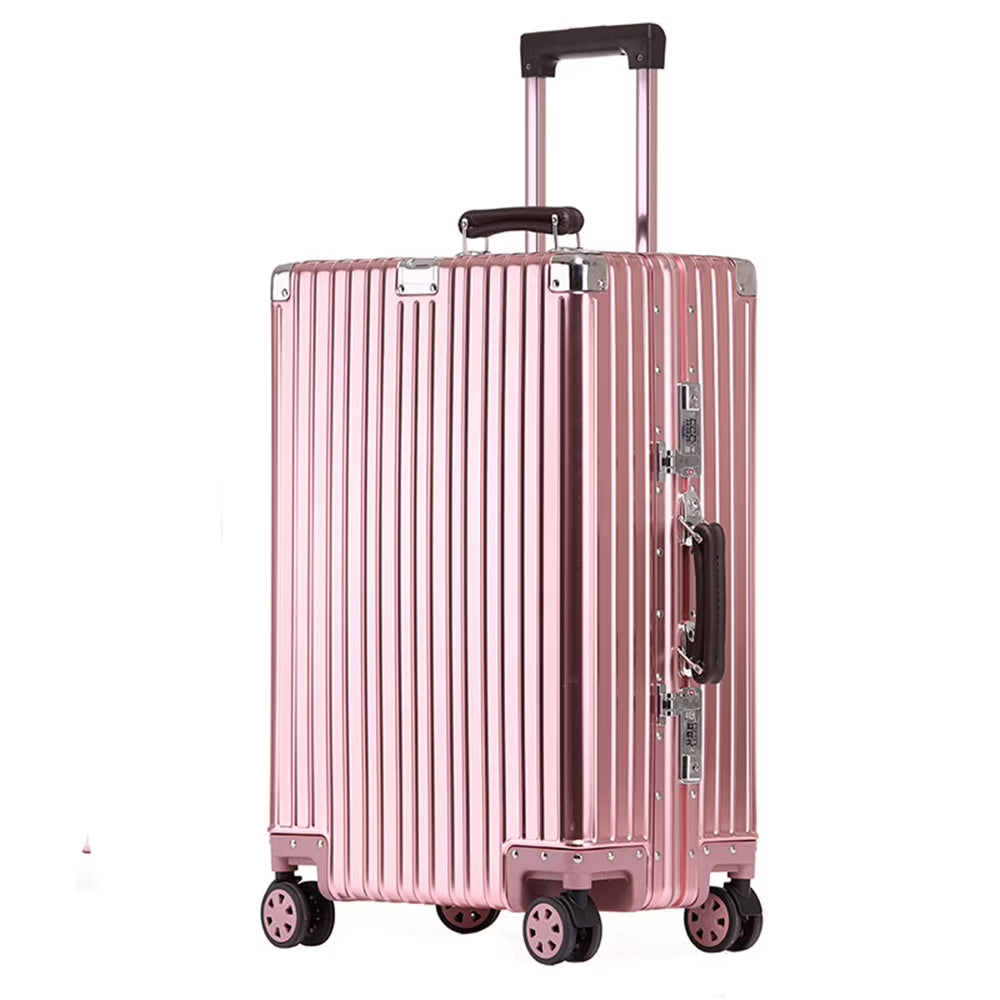 All Aluminum Magnesium Carry on Luggage Airline Approved, Hardside Carry on Suitcase with TSA Lock, Zipperless Luggage Checked Luggage Metal Rolling Luggage for Travel, Business