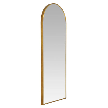 Nadia Arch Gold Metal 70"x28" Modern Floor Mirror