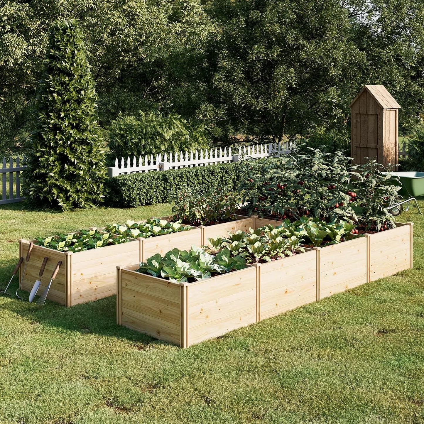 Jocisland Wooden Raised Garden Bed for Outdoor, Deep Large Planter Box for Gardening, Vegetables, Flowers, Herbs8°6°2FT
