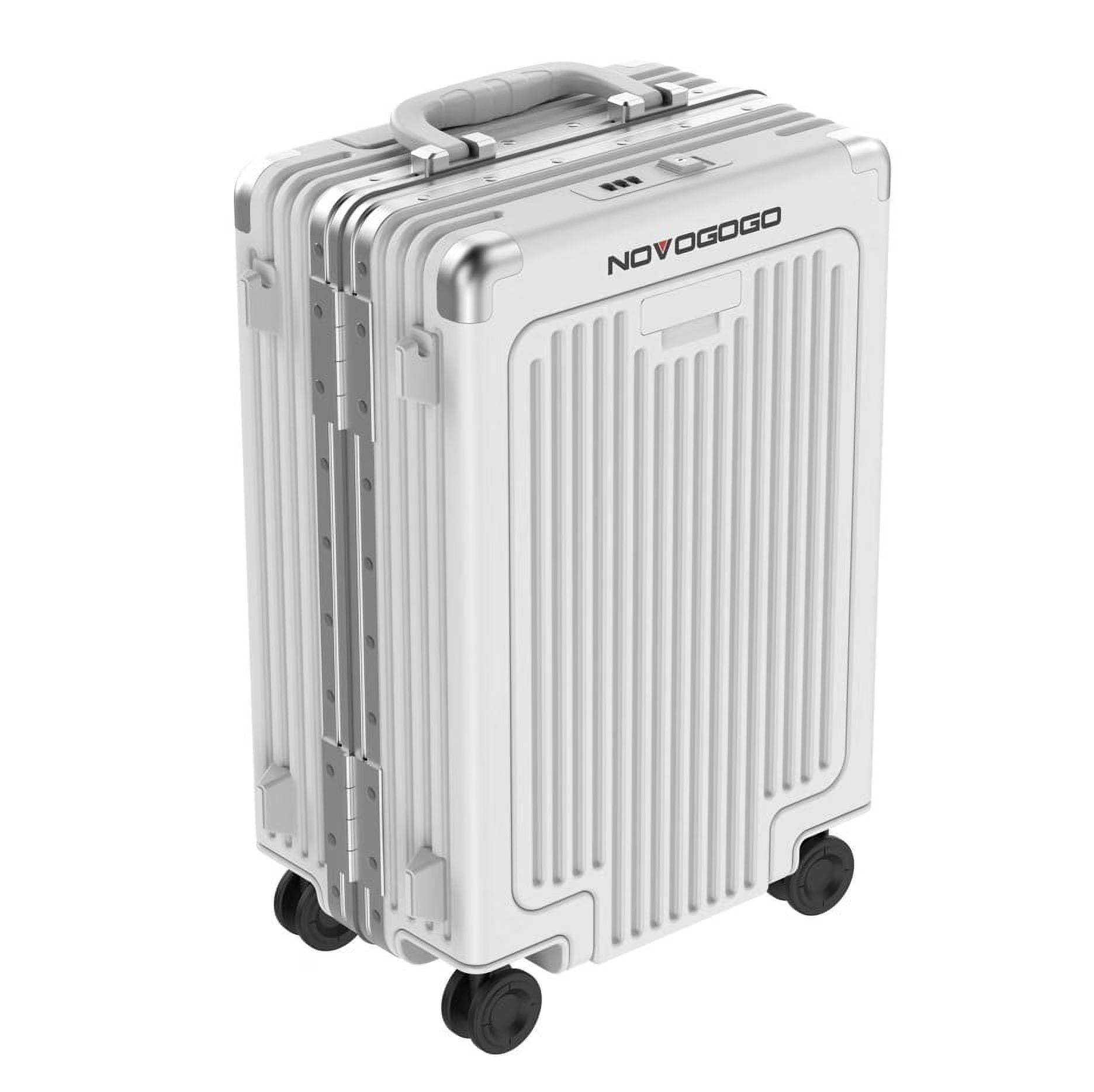 Phantomgoggo Hard Shell Carry On luggage with Front Open Laptop Compartment with Tsa Locks Suitcase with Spinner Wheels Luggage with Telescopic Handle 22 x14.5x 9 Inches