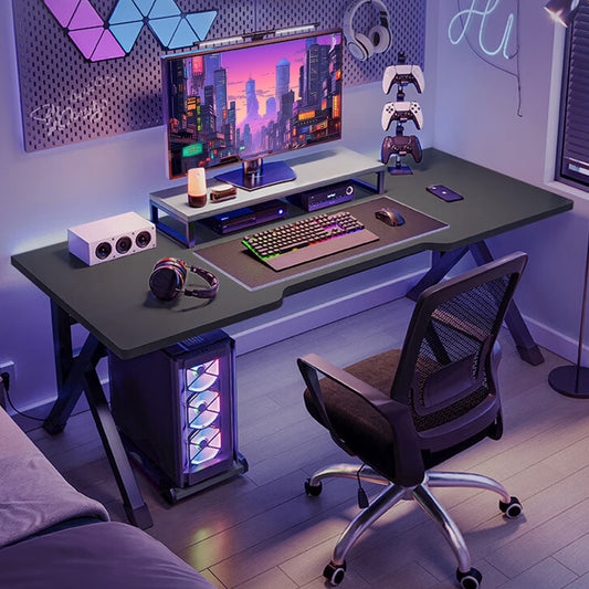 StarBay Gamer Desk Computer Desk Sturdy PC Workstation Desk for Home Office with Cable Holes, Ergonomic Design