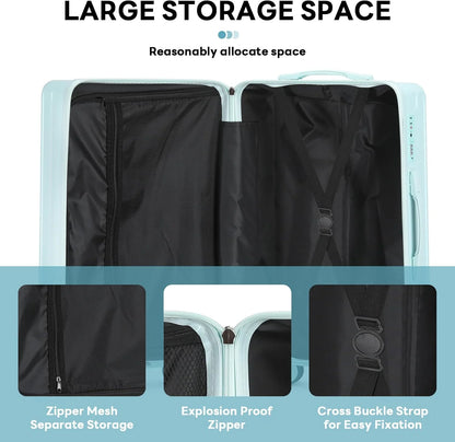 20 Inch Carry on Luggage Carry-on with Cup Holder & USB Port, Luggage with Airline Approved TSA Lock, Softside Lightweight carry on luggage 22 x 14 x 9 airline approved 360° Spinner Double Wheels