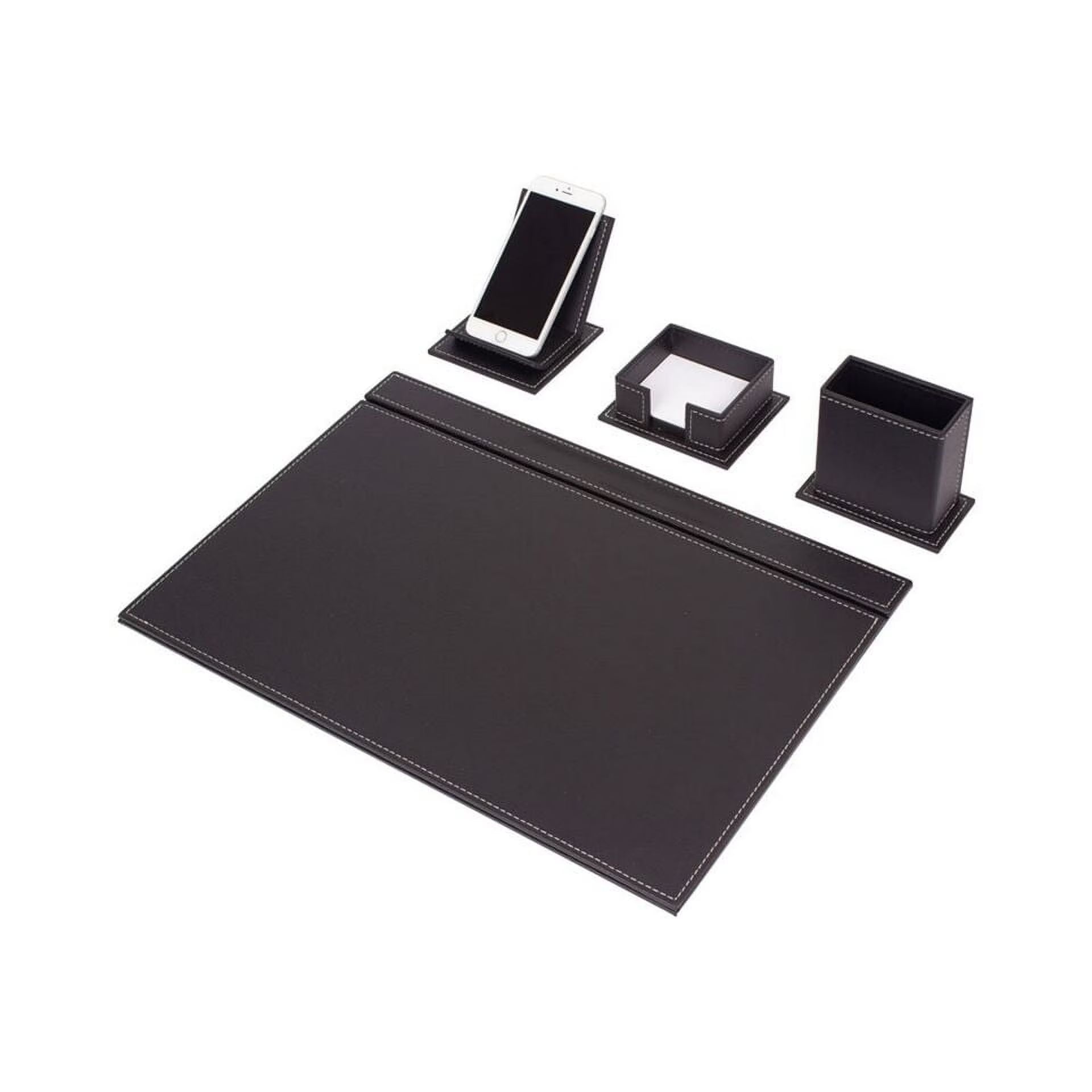 Leather Desk Set - Home Office Accessories - Desk Supplies - Leather Desk Set - Office Table Work Desk Accessories - Desk Storage Organizer - 4 Accessories-4 PCS