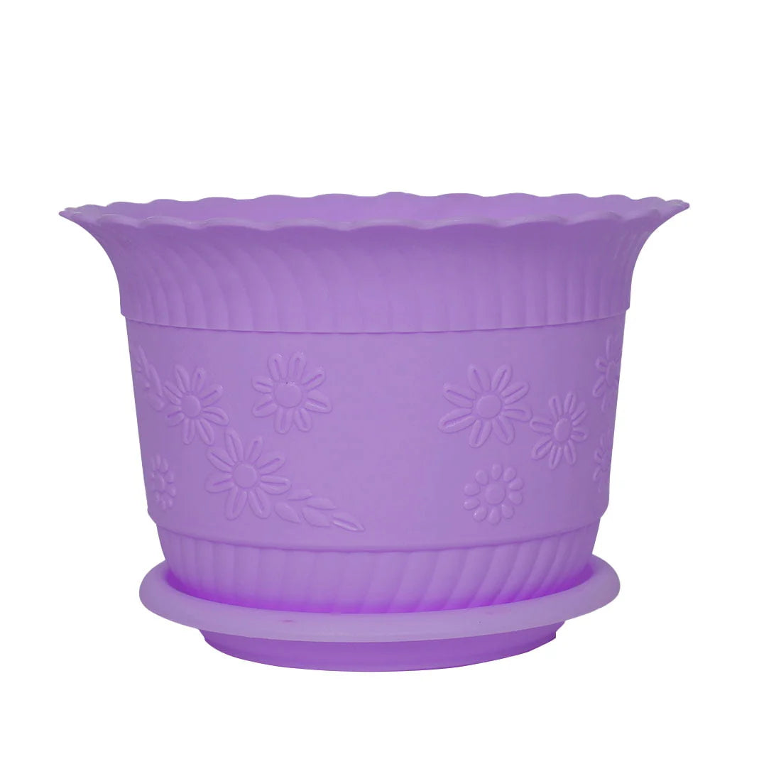 Home Office Plastic Table Decor Flower Plant Pot Planter Container Holder Purple