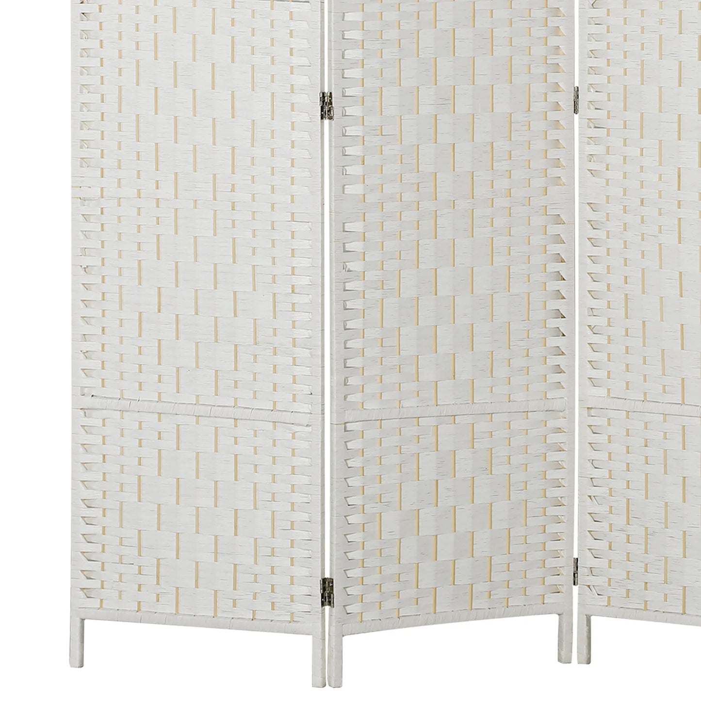 HOMCOM Room Divider, 3 Panel Folding Privacy Screen, 6FT Tall Portable Wicker Weave Partition Wall Divider for Bedroom, Home Office, White