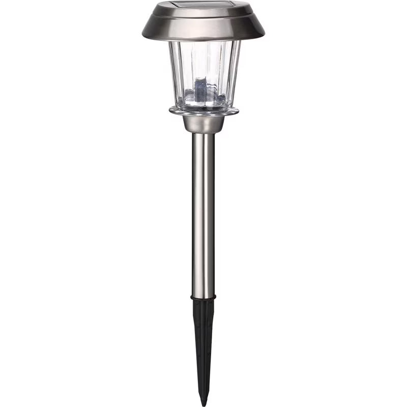 Living Accents 3010843 0.2 watt Silver Solar Powered LED Pathway Light, Pack of 12