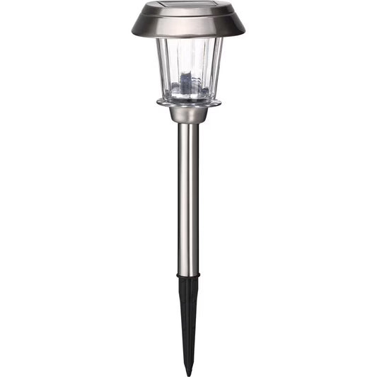 Living Accents 3010843 0.2 watt Silver Solar Powered LED Pathway Light, Pack of 12