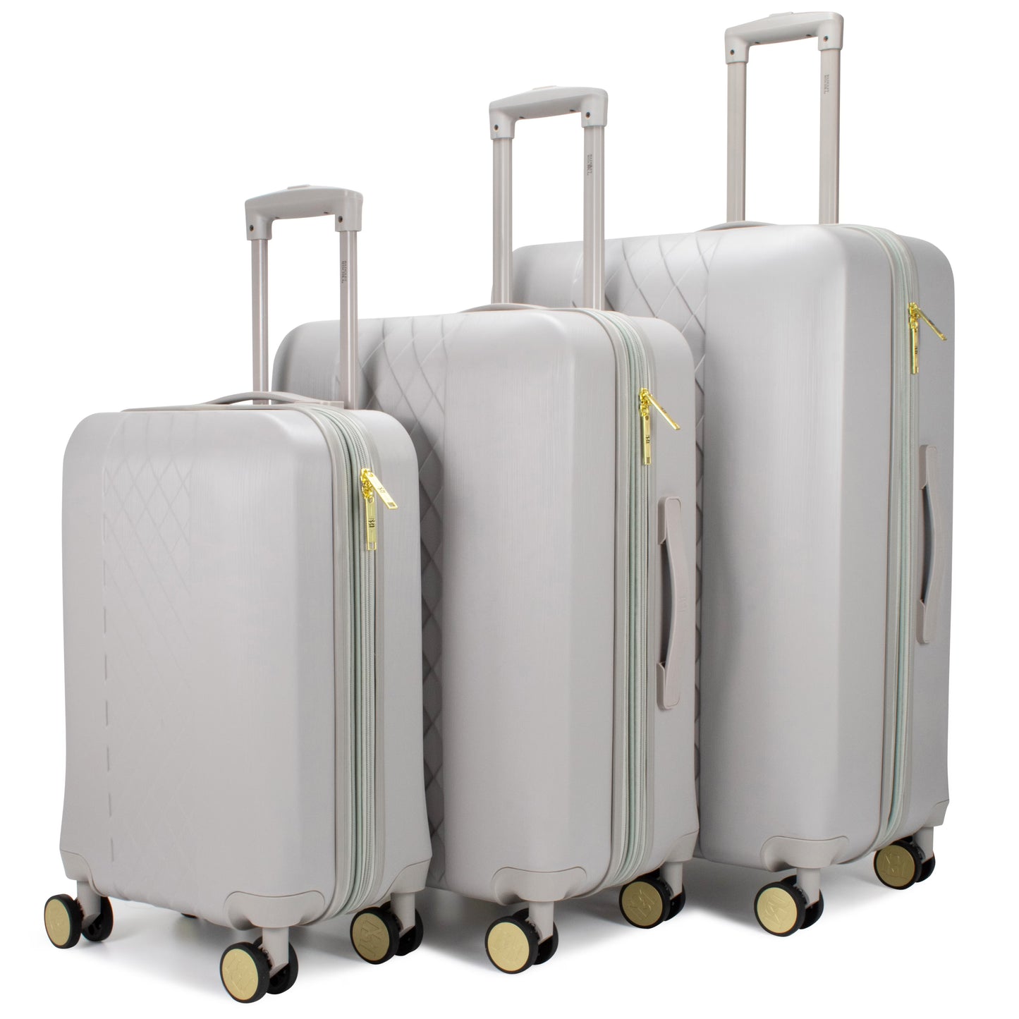 BADGLEY MISCHKA Diamond 3 Piece Expandable Luggage Set (Black)