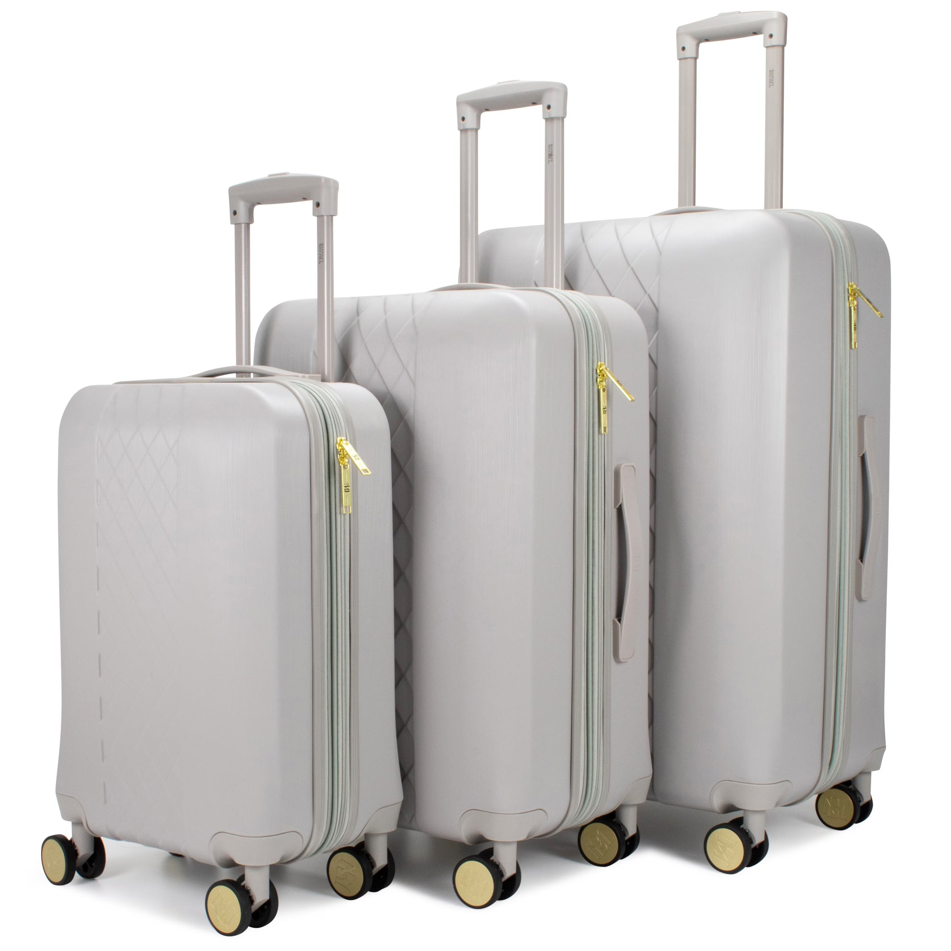 BADGLEY MISCHKA Diamond 3 Piece Expandable Luggage Set (Black)