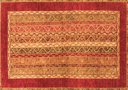 Ahgly Company Indoor Rectangle Abstract Orange Modern Area Rugs, 2' x 3'