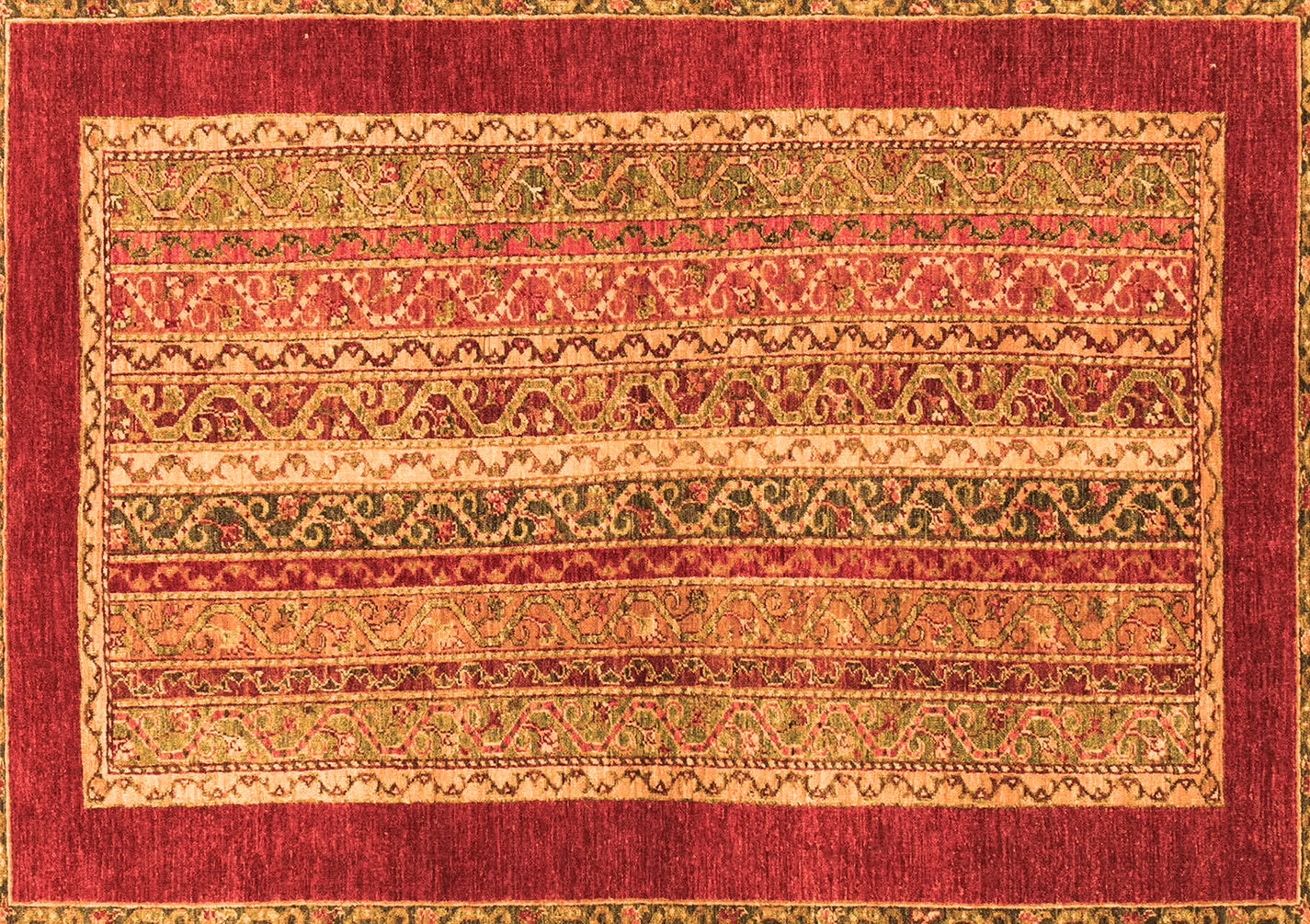 Ahgly Company Indoor Rectangle Abstract Orange Modern Area Rugs, 2' x 3'
