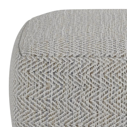 WyndenHall Terri Square Pouf Patterned Grey Melange Casual,Transitional