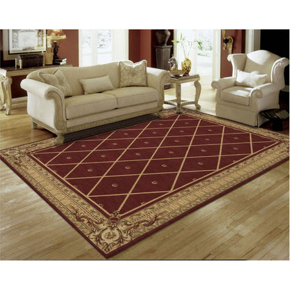 Nourison Ashton House Wool Area Rug Red 3'6" x 5'6" Latex Free Wool Border 6' Runner Runner, Indoor Living Room