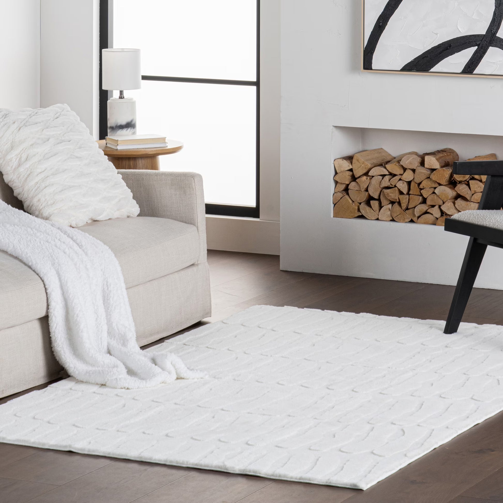 nuLOOM Tavina Solid Cloud Washable Area Rug, 5' x 8', Tavina Off-white