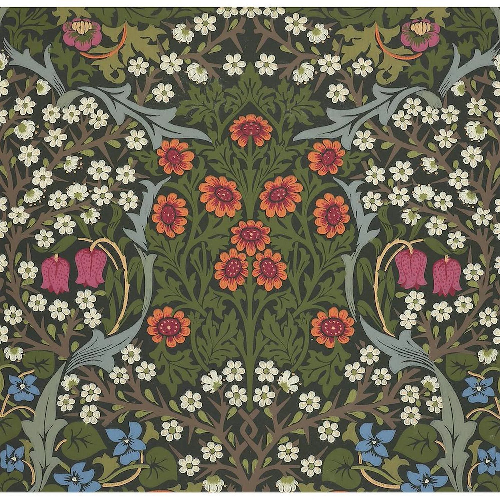 CafePress - William Morris Blackthorn Garden Flower Classic - Queen Duvet