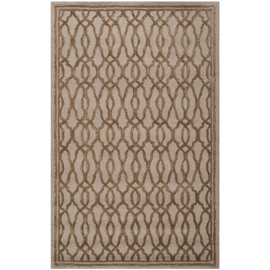 SAFAVIEH Martha Stewart Geometric Overlap Bordered Area Rug, Brown/Bronze, 5' x 8'