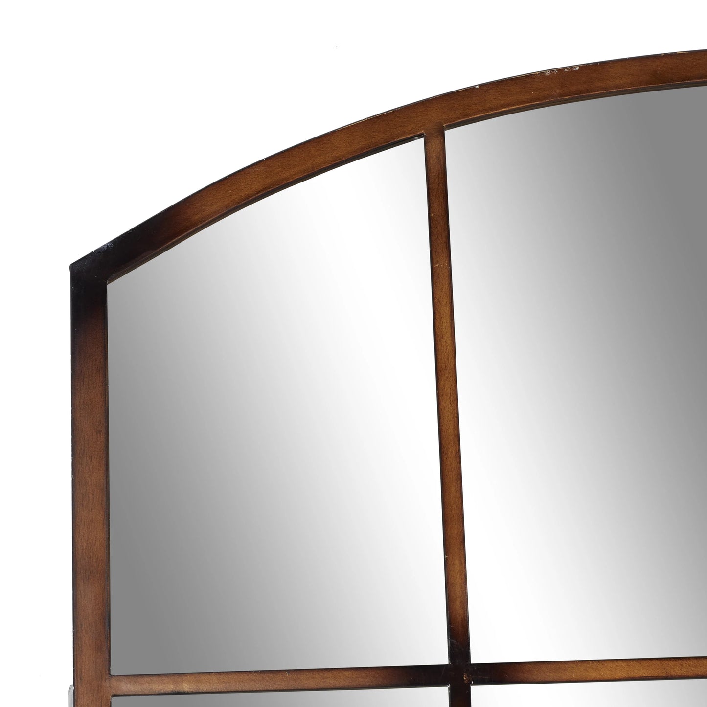 DecMode 39" x 71" Copper Window Pane Inspired Wall Mirror with Arched Top