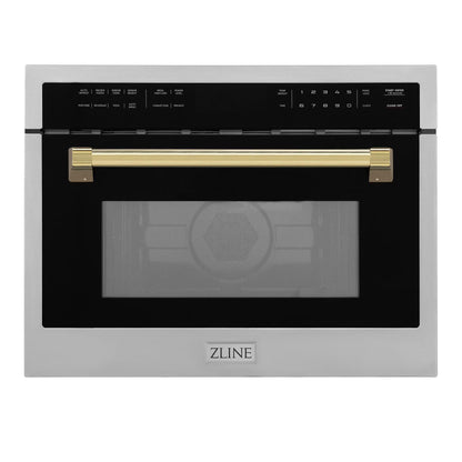 ZLINE Autograph Edition 24" 1.6 cu ft. Built-in Convection Microwave Oven in Stainless Steel and Matte Black Accents