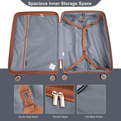 Hard Luggage Case 5-Piece Set (20"24"28 +a travel bag and a toiletry bag) ,PP Hardshell Carry on Luggage Set with TSA Lock Carry On Suitcase Luggage Durable Suitcase Color DARK GREY,Travel Hard Cas