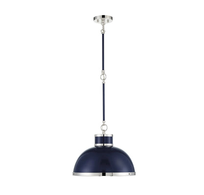 Gray with Polished Nickel Accents One Light Pendant from the Corning Collection