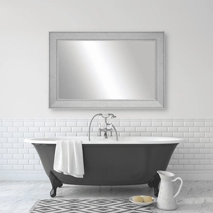 Porter Silver Framed Wall Mirror, Rectangular Vanity Mirror, Multiple Sizes