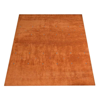 Rugsotic Carpets Handmade Rugs Hand Knotted Loom Rectangle 3'x5' Orange Wool for Indoor Use