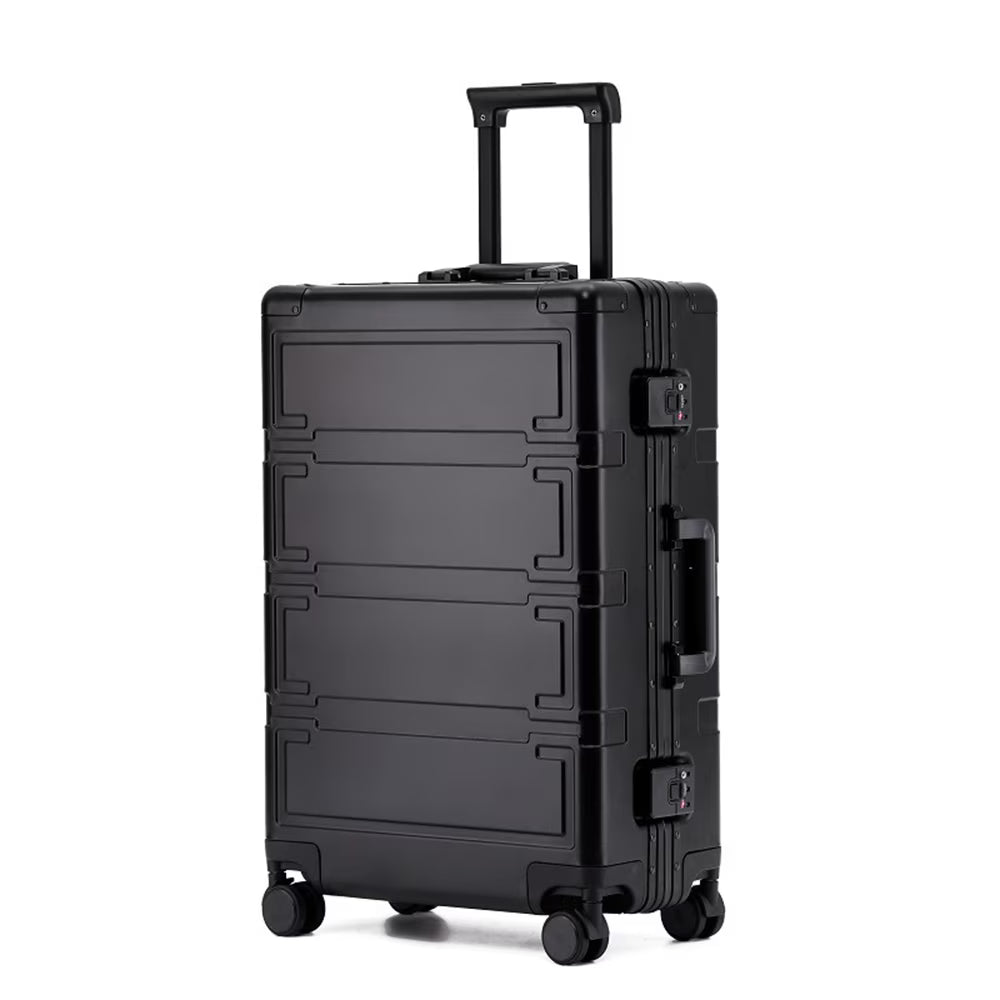 All Aluminum Magnesium Zipperless Carry on Luggage Airline Approved, Hardside Carry on Suitcase with TSA Lock, Lightweight Hardshell Luggage Metal Rolling Luggage for Travel