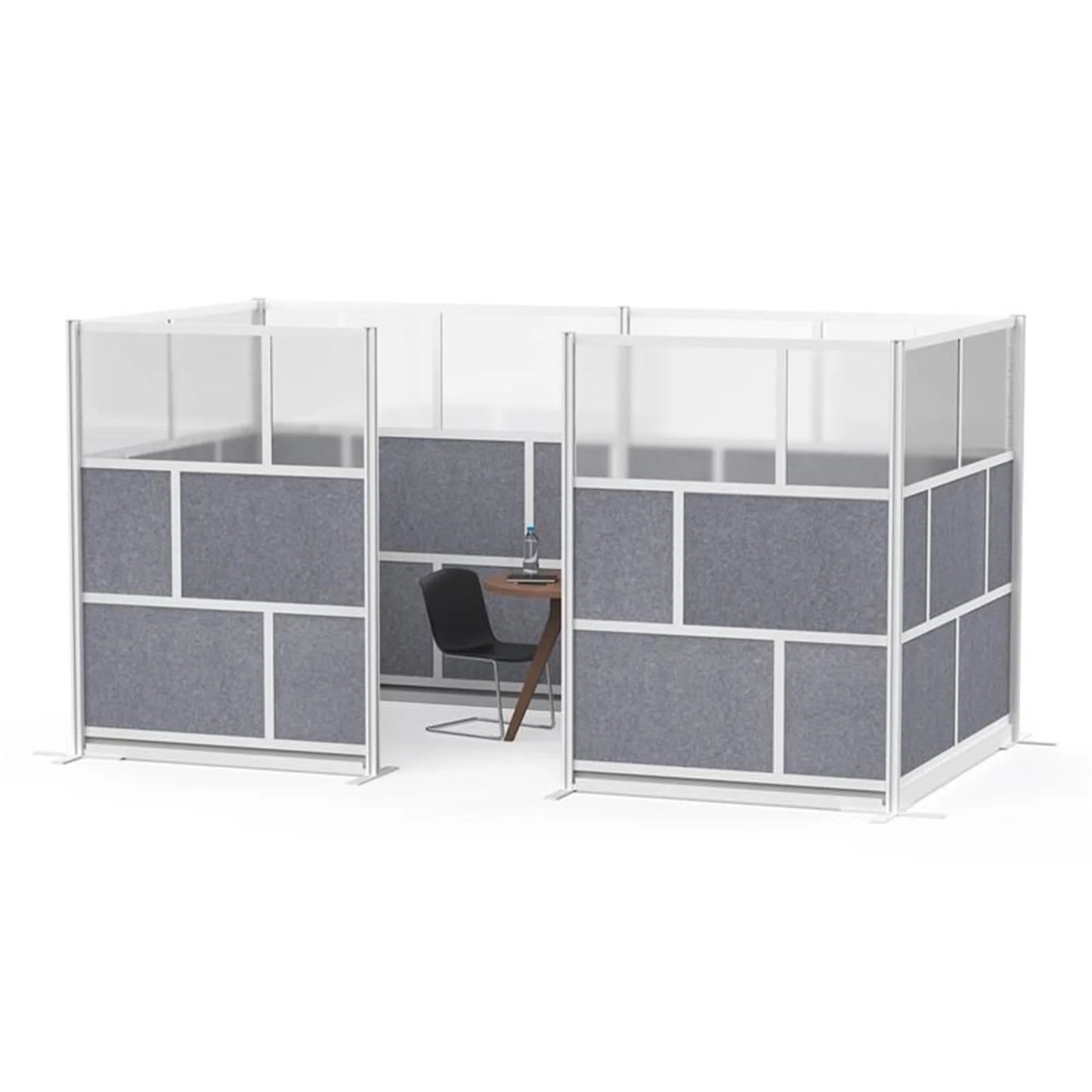 Luxor Freestanding Modular Room Divider Wall System with Built-in Cable Management Tray - 70" x 70" Add-On Wall