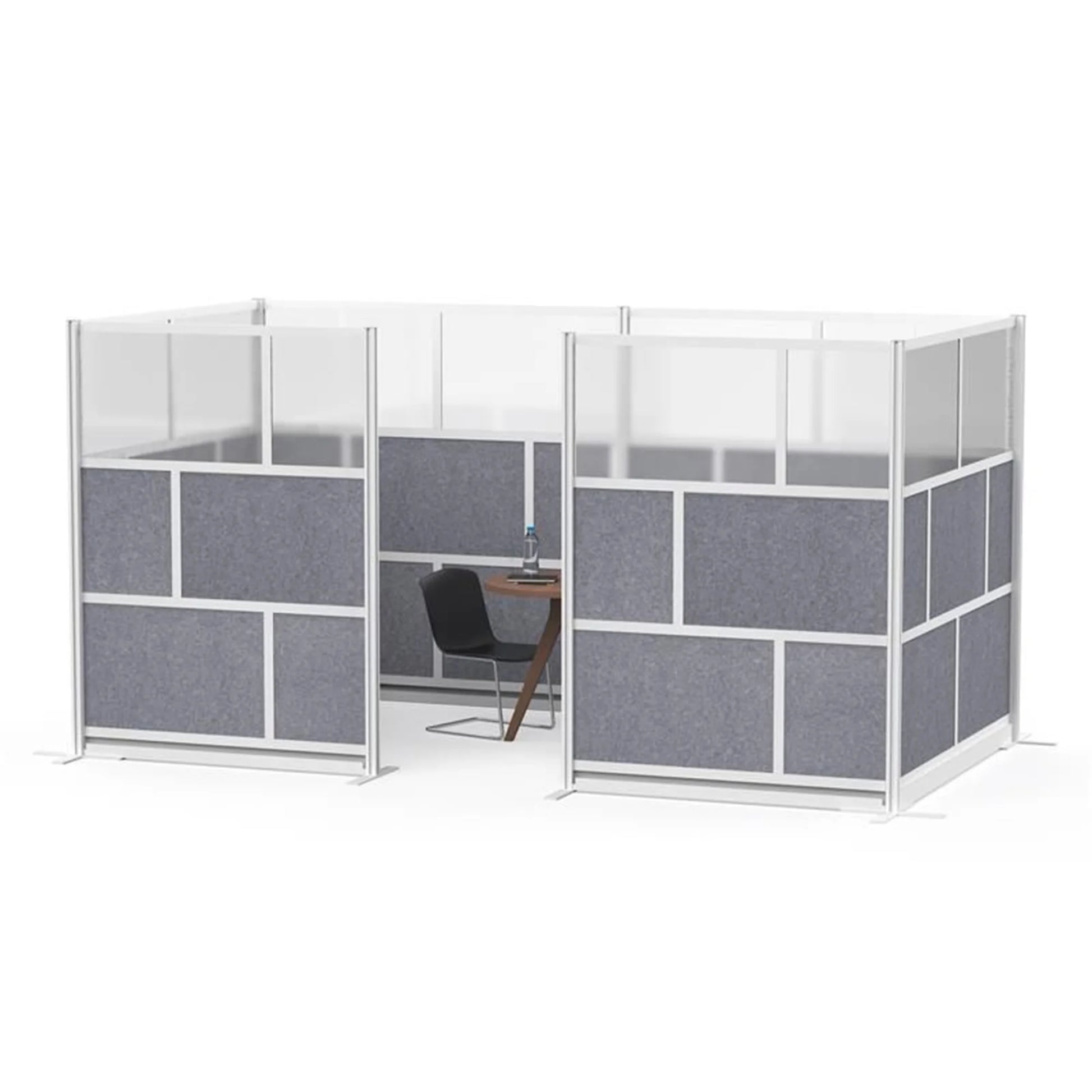 Luxor Freestanding Modular Room Divider Wall System with Built-in Cable Management Tray - 70" x 70" Add-On Wall