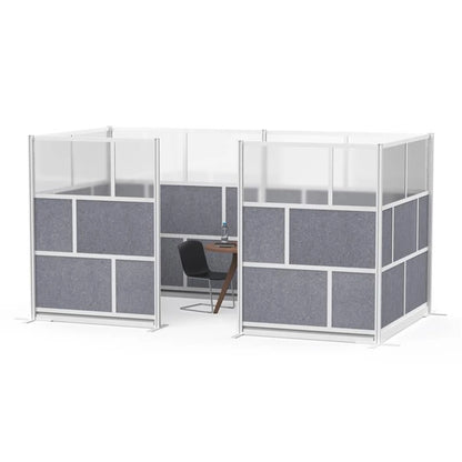 Luxor Freestanding Modular Room Divider Wall System with Built-in Cable Management Tray - 70" x 70" Add-On Wall