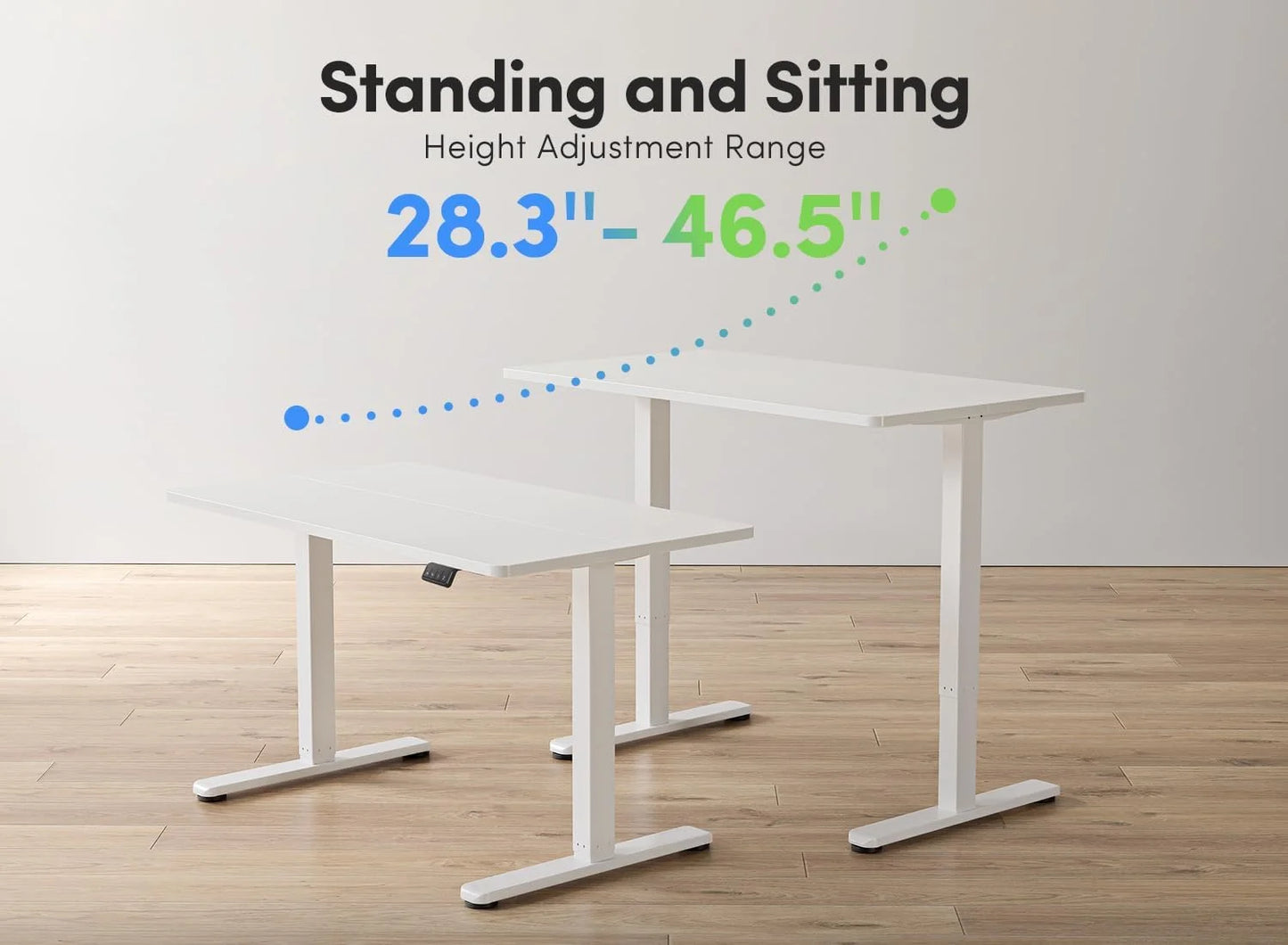 FEZIBO Electric Standing Desk, Height Adjustable Stand up Desk, 40 x 24 Inches Sit Stand Home Office Desk, Computer Desk, White