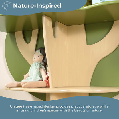 Guidecraft Tree Bookshelf for Kids: Montessori Wooden bookshelves and bookcases with 6 Shelves for Nursery, Homeschool, Daycare and Playroom Storage