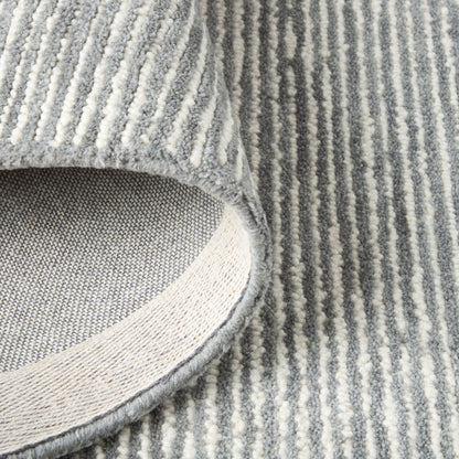 TOWN & COUNTRY LUXE Rita Ribbed Textured Hand Tufted 100% Wool Area Rug, Grey/Blue/Ivory, 5'x7'
