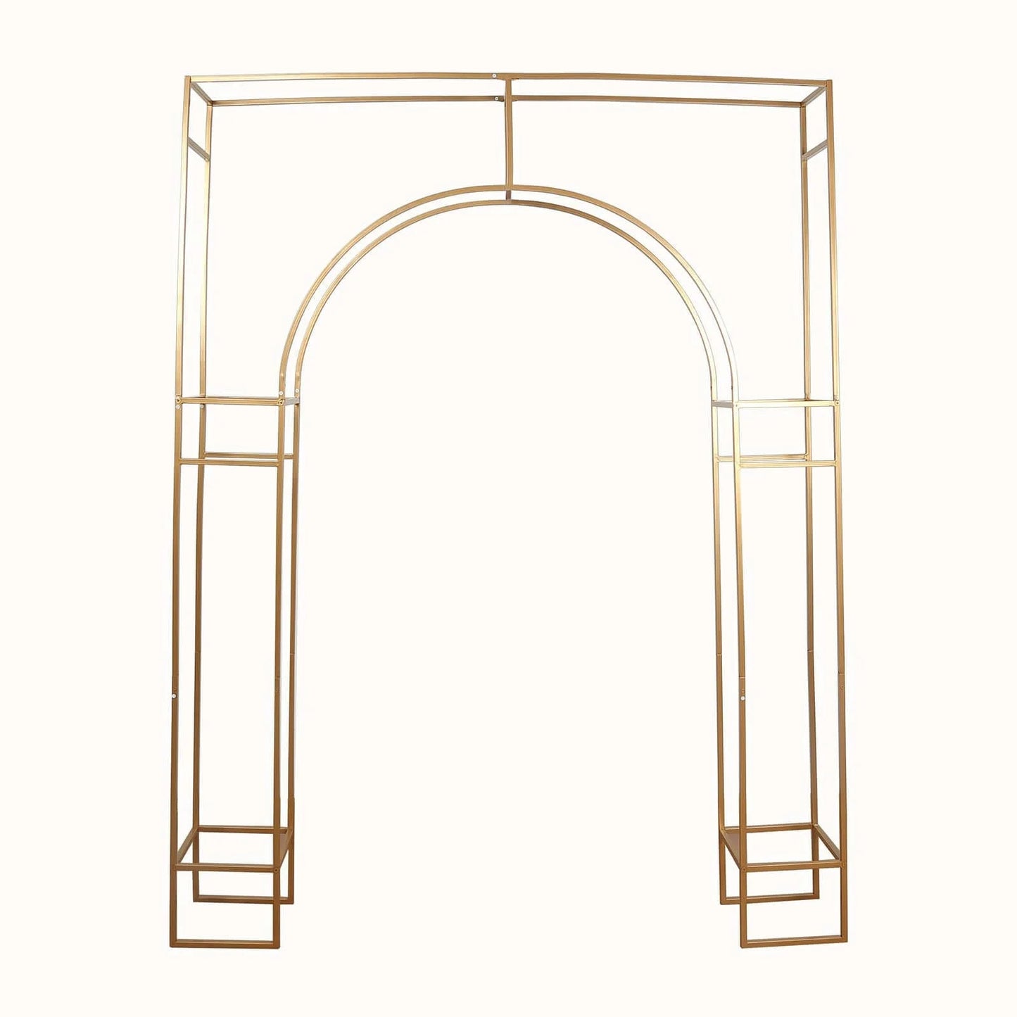 BalsaCircle 7 feet Gold Metal Wedding Arch in Arc de Triomphe Style Party Events Home Decorations Supplies