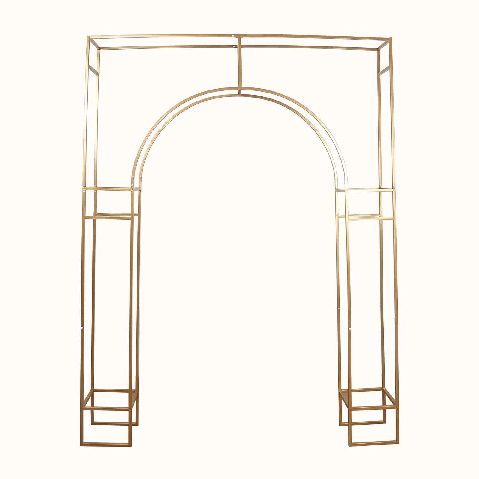 BalsaCircle 7 feet Gold Metal Wedding Arch in Arc de Triomphe Style Party Events Home Decorations Supplies