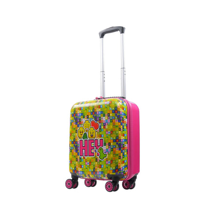 LEGO 18 Inch Kids Rolling Luggage, Play Date Hardshell Carry On Suitcase with Spinner Wheels, Multi
