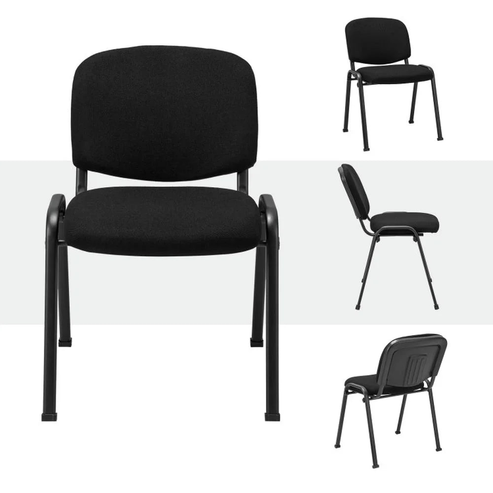 Topcobe Set of 2 Office Chair with Metal Frame and Padded Cushions for Conference Room, Home Office Chair, Office Furniture Chairs, Black